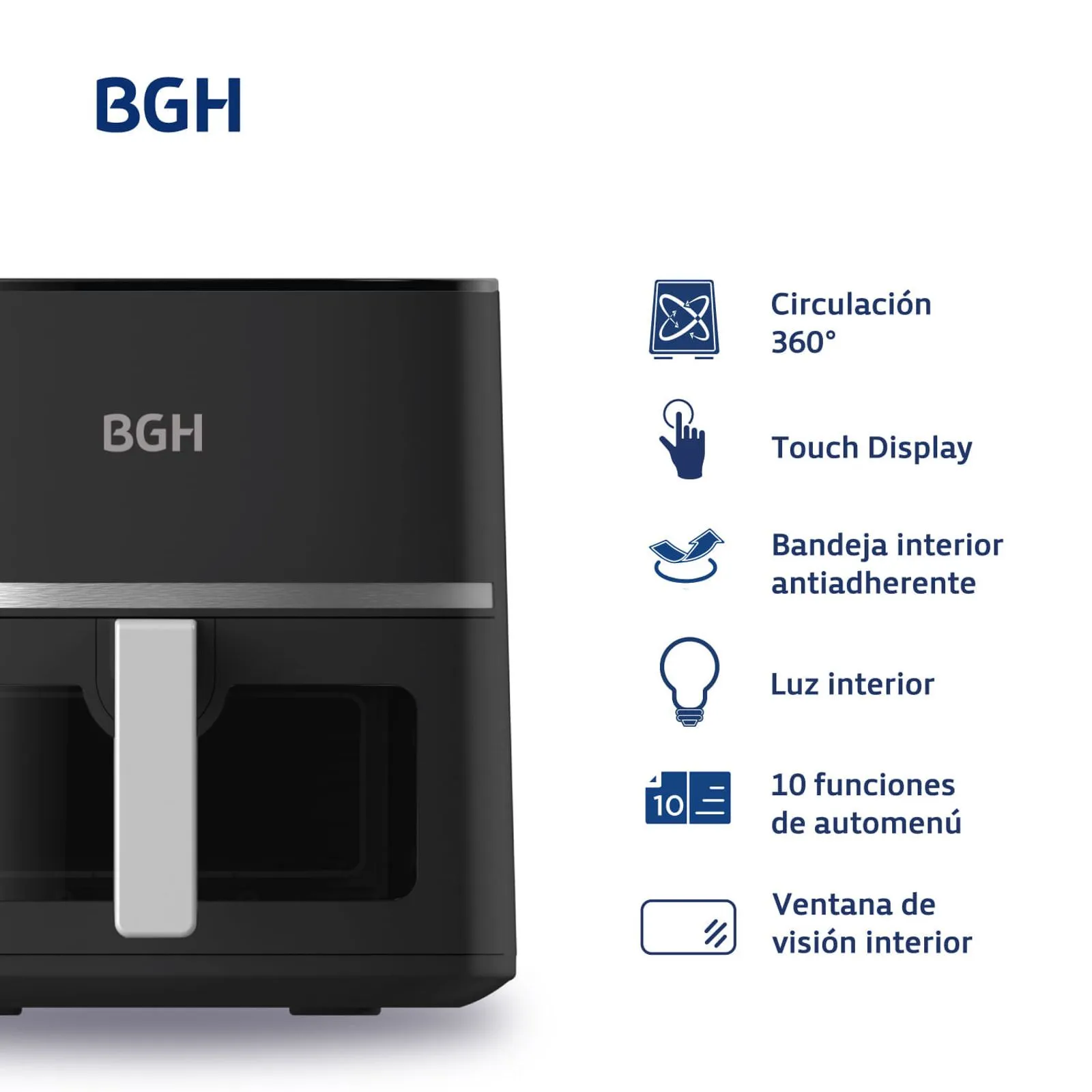 BGH FREIDORA DE AIRE 5.2LTS DIGITAL BAF52N24 - Imagen 3