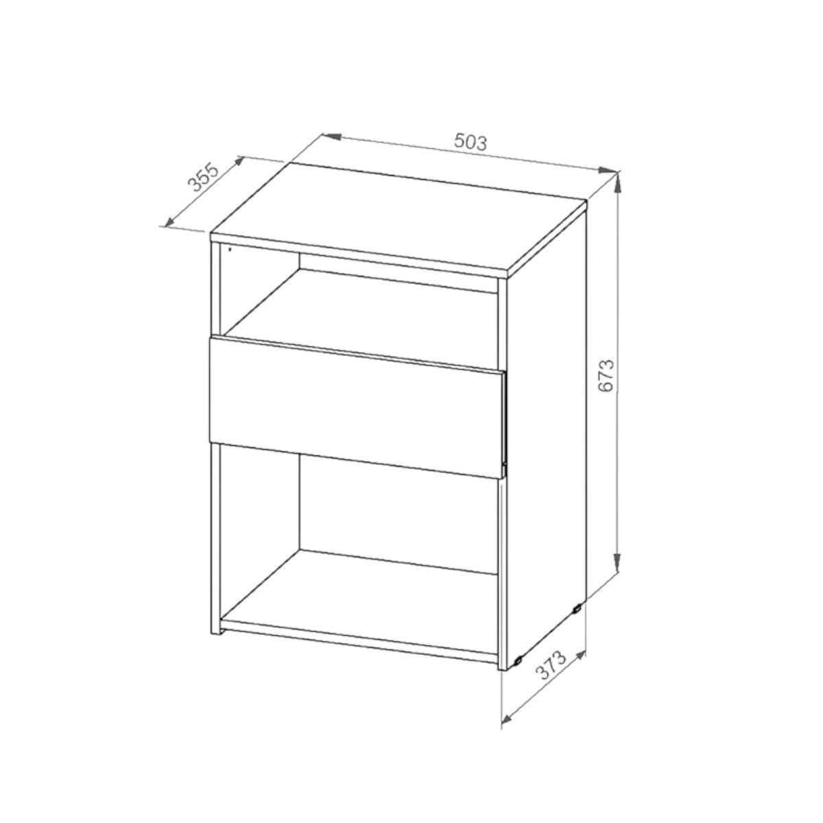 DIELFE MESA DE LUZ CLÁSICA 1 CAJÓN - Imagen 3