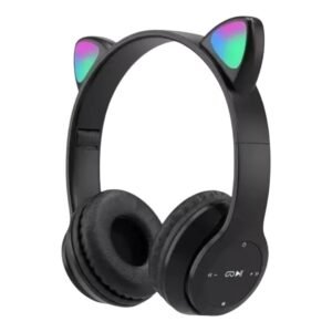 AURICULARES INALÁMBRICOS OREJAS GATO VINCHA NEGRO P47 SUONO